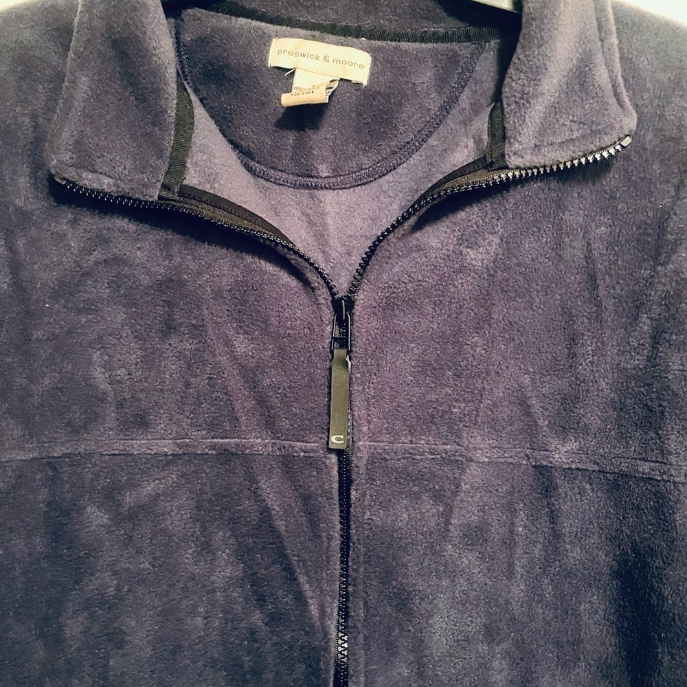 Preswick & Moore Full Zip Fleece Jacket Deep Navy Men’s Cozy Layer Size Medium - Picture 6 of 9